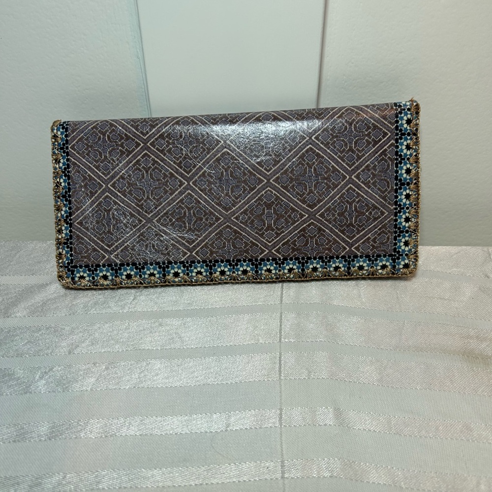 Elegant Brown Patterned Women's Clutch